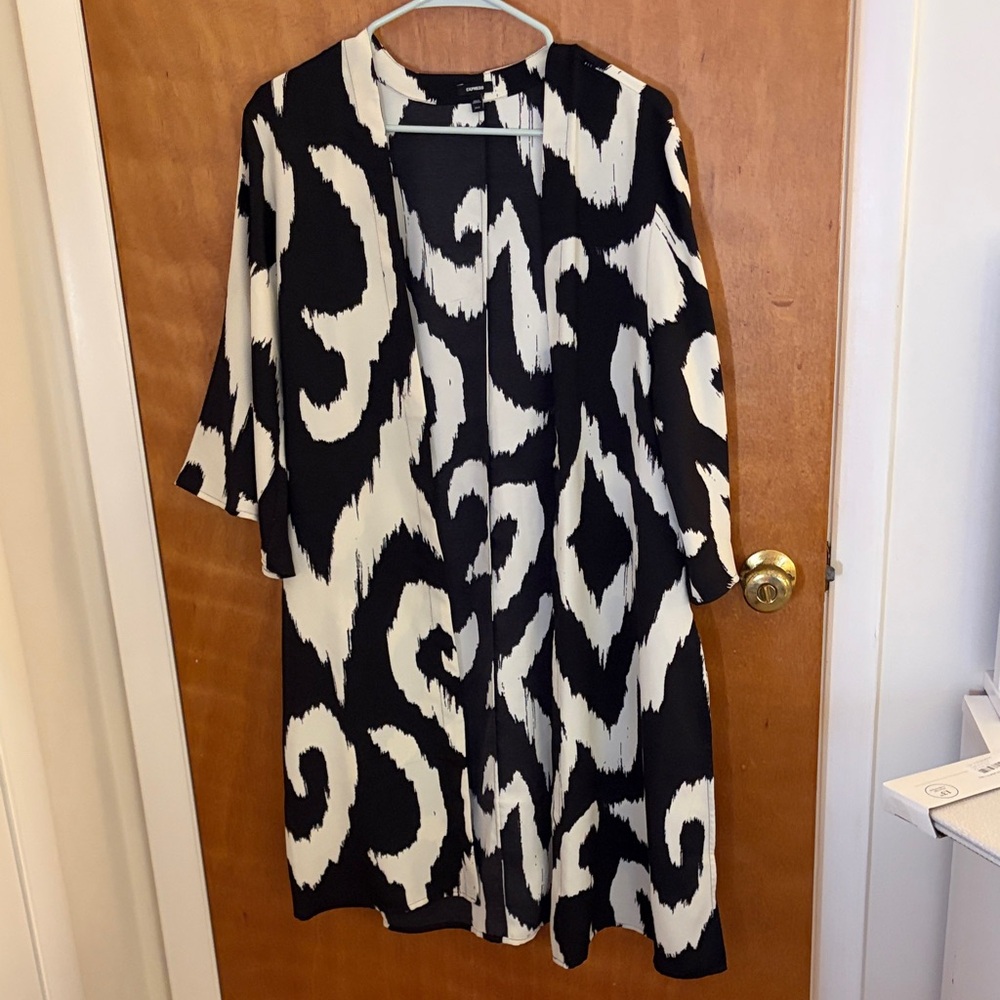 Express Black and White Cape Jacket